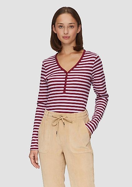 s.Oliver Langarmshirt T-Shirt Stretchiges Longsleeve mit Henleyausschnitt günstig online kaufen