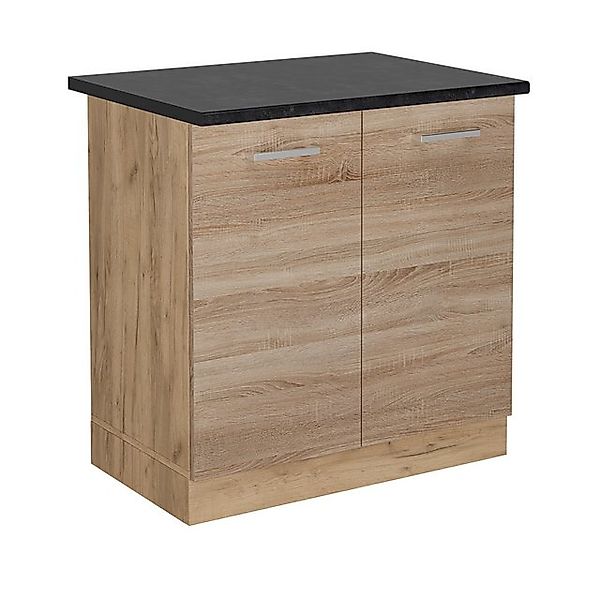 Vicco Spülenunterschrank R-Line, Sonoma/Goldkraft Eiche, 80 cm, AP Anthrazi günstig online kaufen