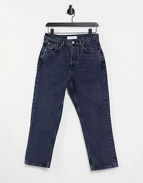 Topshop – Editor – Jeans in blauschwarzer Waschung günstig online kaufen