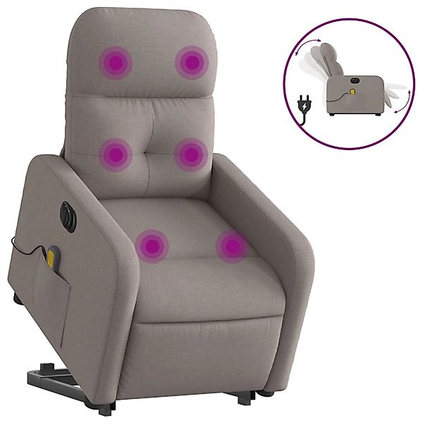 vidaXL Elektrischer Massagesessel mit Aufstehhilfe Taupe Stoff Modell 12 günstig online kaufen