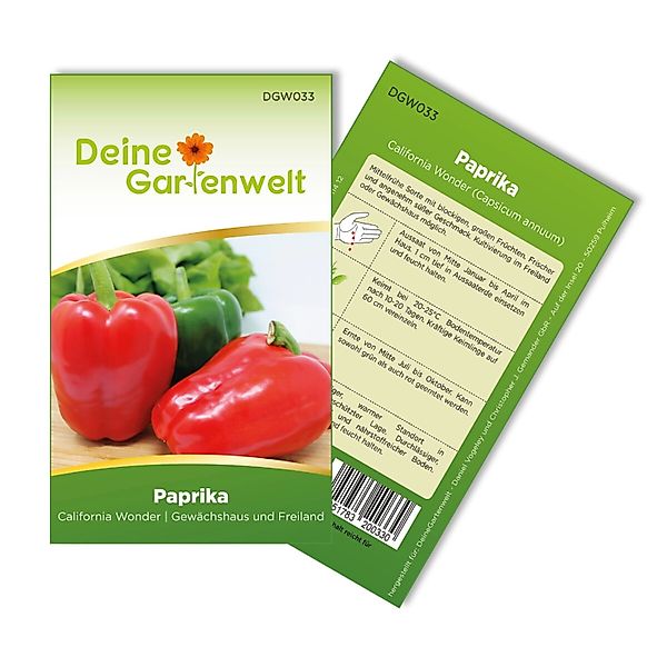 Deine Gartenwelt Paprika California Wonder Samen günstig online kaufen