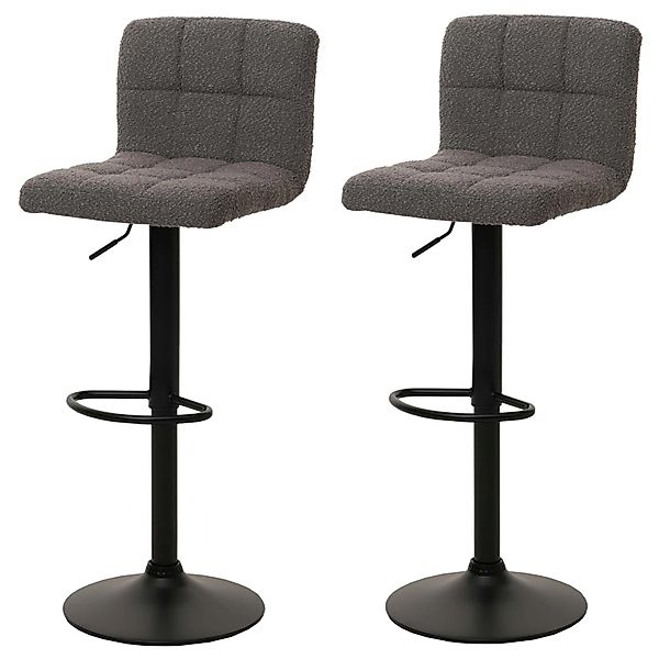 MCW Barhocker G87 2er-Set Dunkelgrau Stoff Boucle günstig online kaufen