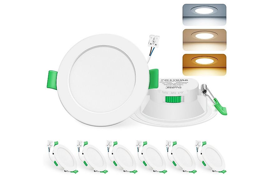 ALUSSO LED Einbaustrahler 6er-Set, 68mm 7W LED Einbaustrahler, Decken Leuch günstig online kaufen
