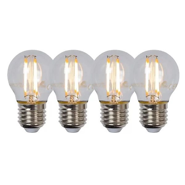LED Leuchtmittel E27 Tropfen - P45 in Transparent 4W 400lm 4er-Pack günstig online kaufen