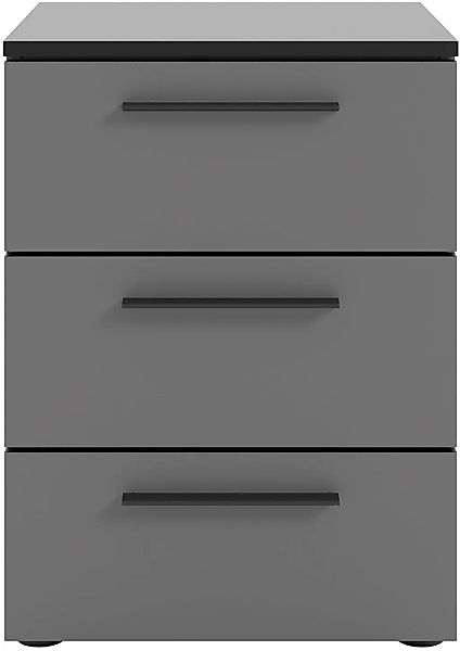 Manjana Möbel Nachtkommode "Nachtkommode mit Schwarz matten Metallgriffen" günstig online kaufen