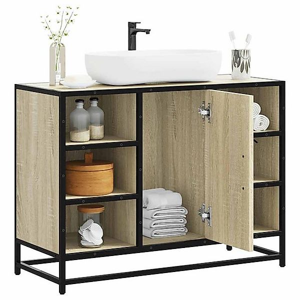 vidaXL Badezimmer-Set Waschbeckenunterschrank Sonoma-Eiche 80x33x60 cm günstig online kaufen