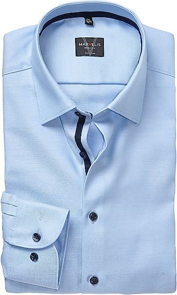 MARVELIS Langarmhemd Businesshemd, New-York-Kentkragen, unifarben, schmale günstig online kaufen