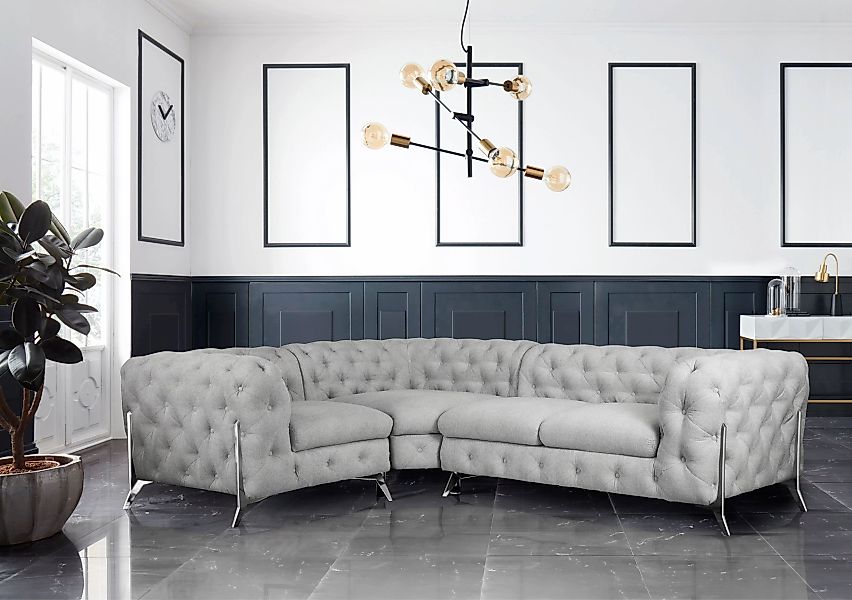 Leonique Chesterfield-Sofa »Amaury L-Form«, moderne Chersterfield-Optik, Br günstig online kaufen