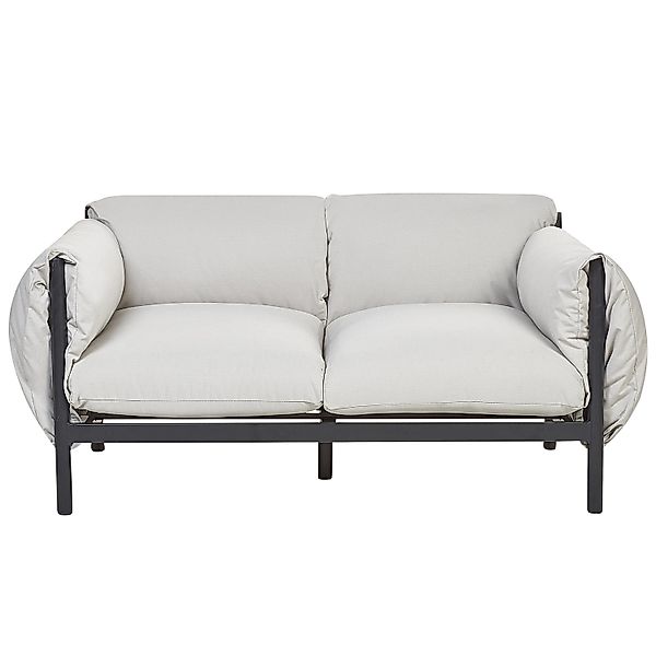 Beliani Gartensofa Grau Schwarz 96x144x80 günstig online kaufen