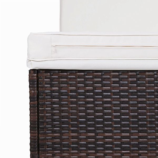 Polyrattan Gartenliege Braun/Creme 196x116x38cm günstig online kaufen
