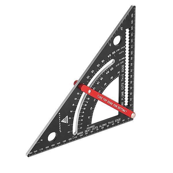 STAHLWERK Winkeldreieck mit Anschlag metrischer Aluminium-Winkelmesser günstig online kaufen