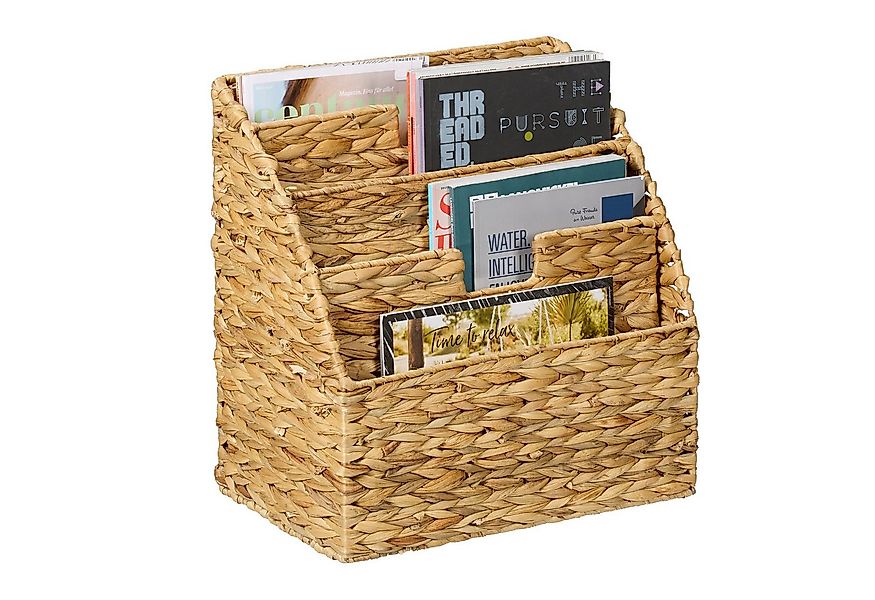 relaxdays Zeitungsständer Wasserhyazinthe 4 Fäch günstig online kaufen