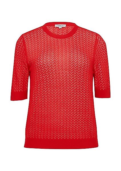 s.Oliver Kurzarmpullover Strickpullover Transparenter Feinstrickpullover mi günstig online kaufen
