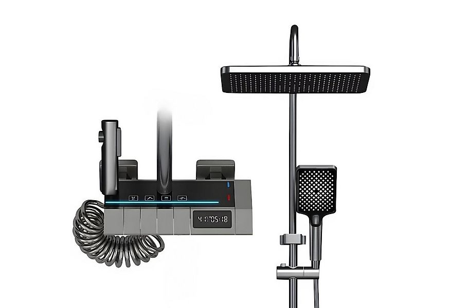 LuxaSteel Duscharmatur Duschsystem Regendusche mit Thermostat LED-Beleuchtu günstig online kaufen