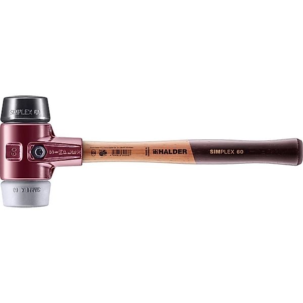 Halder Simplex Schonhammer Ø 60 mm Gummi   TPE-mid Grau mit Tempergussgehäu günstig online kaufen