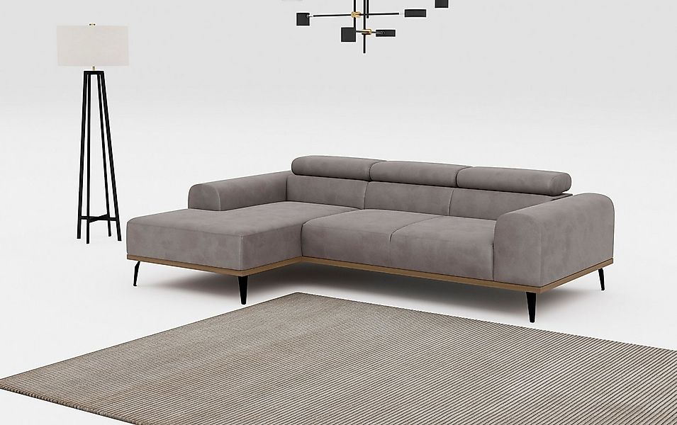 Home affaire Ecksofa "Carlo L-Form" mit Kopfteilverstellung & Holz-Rahmenop günstig online kaufen
