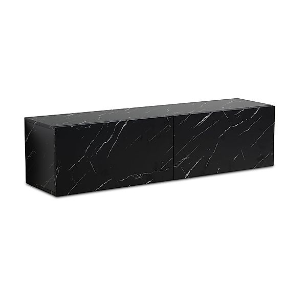 FINEBUY Lowboard FB58626 (Marmor-Optik Schwarz 120x30x30 günstig online kaufen
