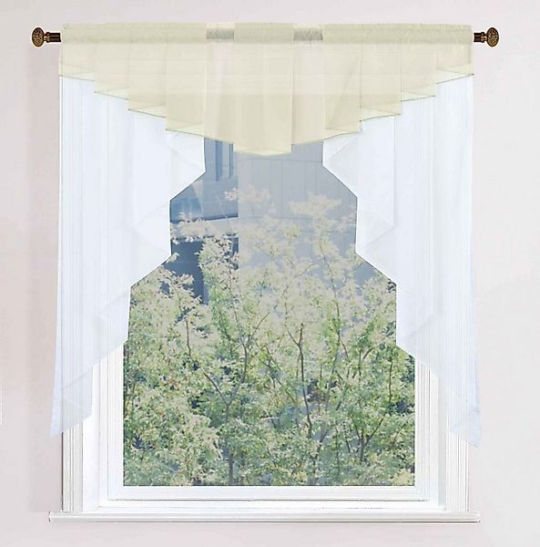 Gardinenbox Scheibengardine, Stangendurchzug, transparent, Voile, M-Bogen U günstig online kaufen