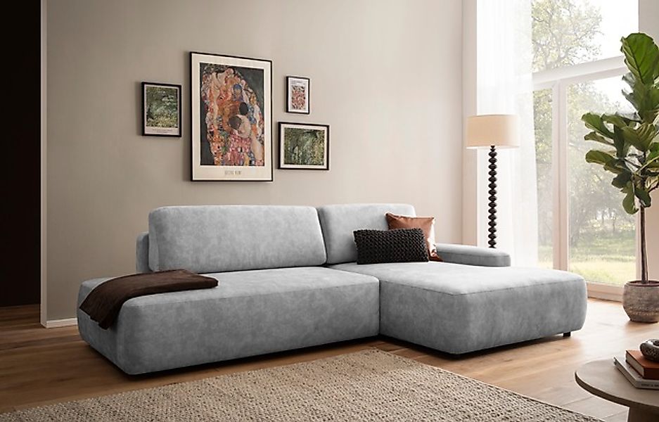 Home affaire Ecksofa »TORGE, Schlafsofa Cord, Samtvelours u. Strukur fein, günstig online kaufen