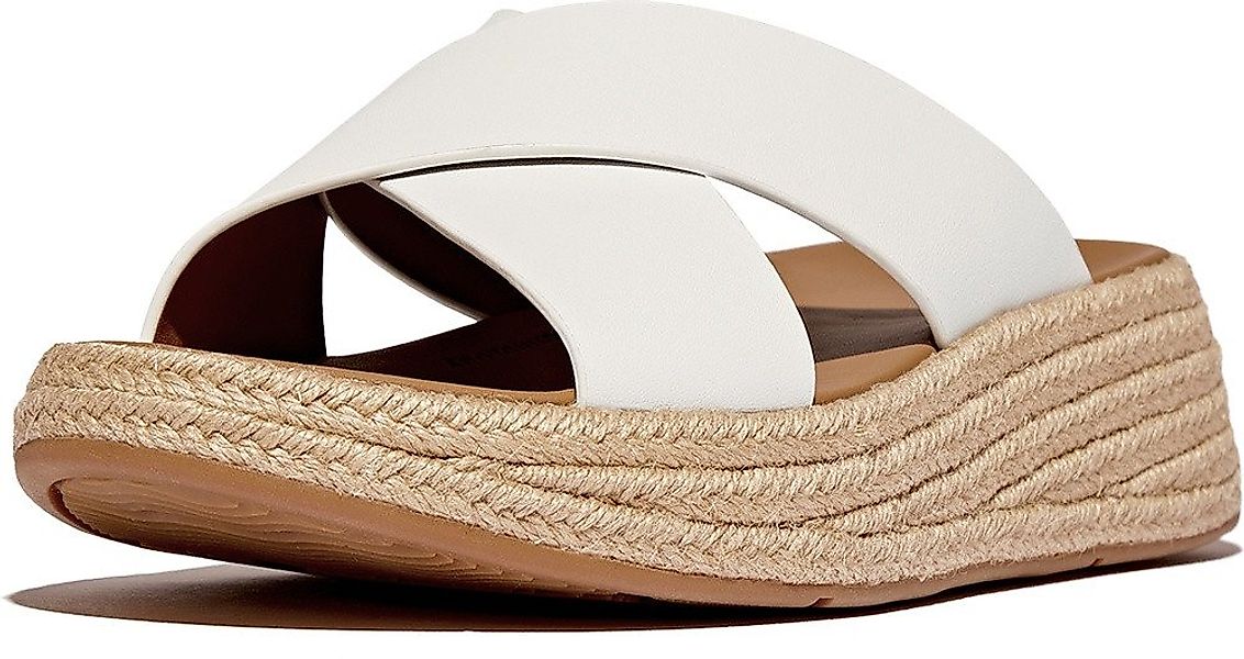 Fitflop F-Mode Espadrille Leather Flatform Cross Slides Sandale günstig online kaufen