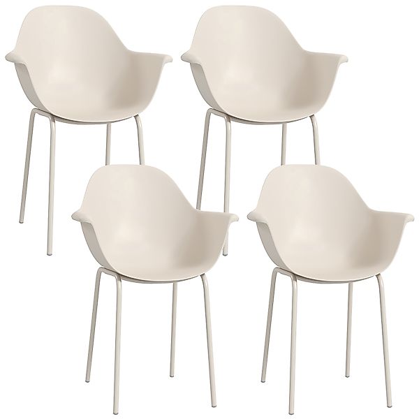 Outsunny Gartenstuhl 4er Set Stapelstühle mit Rückenlehne Armlehne Balkonst günstig online kaufen