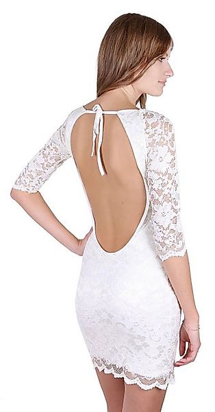 Sarcia.eu Minikleid Sexy Minikleid aus Spitze Rückenfrei Backless ecru S günstig online kaufen