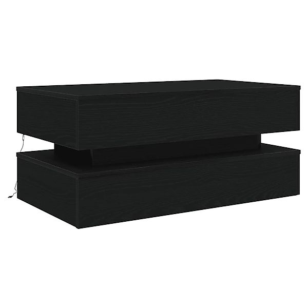 vidaXL Couchtisch mit LED-Leuchten Schwarz Eichen-Optik 90x50x40 cm 862258 günstig online kaufen