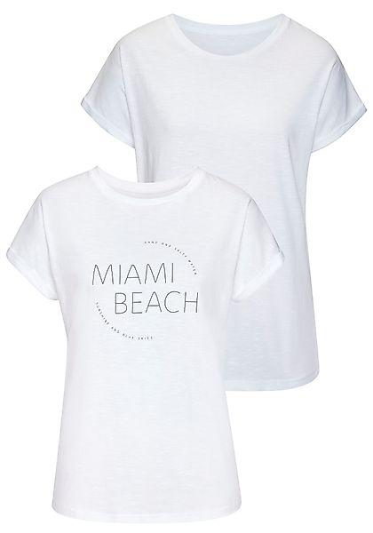 Vivance T-Shirt mit modischem Frontprint (2er-Pack) günstig online kaufen