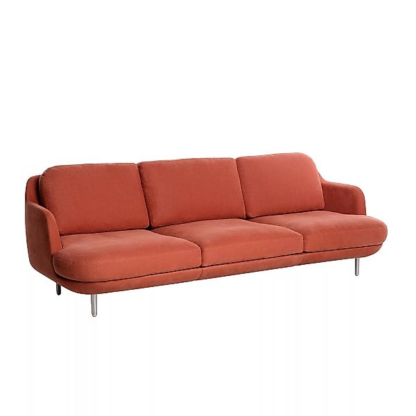Fritz Hansen - Lune™ JH300 3-Sitzer Sofa Füße Aluminium - gingersnap/Stoff günstig online kaufen