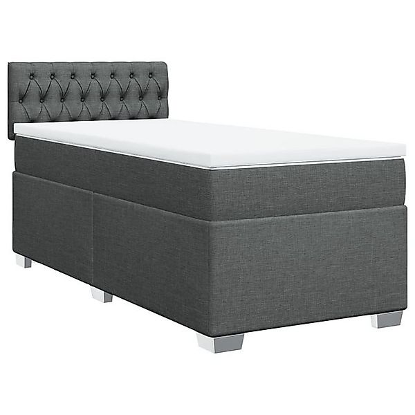 vidaXL Bett Boxspringbett mit Matratze Dunkelgrau 90x190 cm Stoff günstig online kaufen