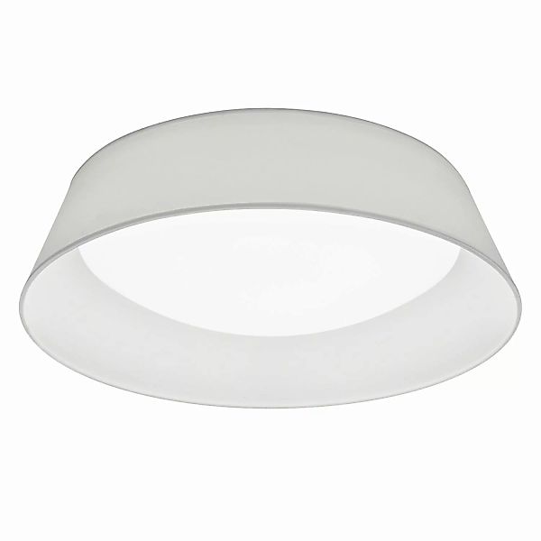 home24 Trio LED-Deckenleuchte Ponts Baumwollstoff Weiß 45x12x45 cm (BxHxT) günstig online kaufen