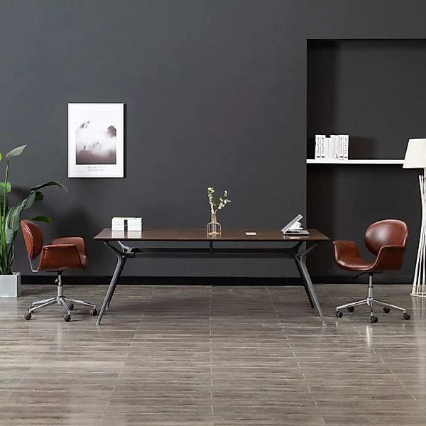 Drehbare Esszimmerstühle 2 Stk. Braun Kunstleder günstig online kaufen