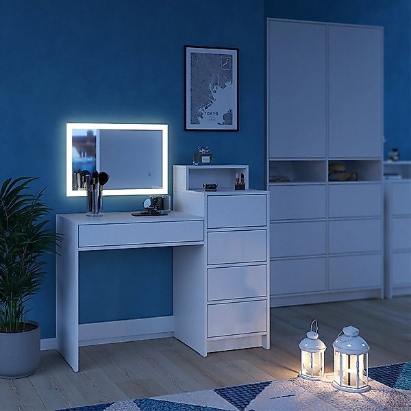 Vicco Schminktisch Naara, Weiß, 110.5 cm günstig online kaufen