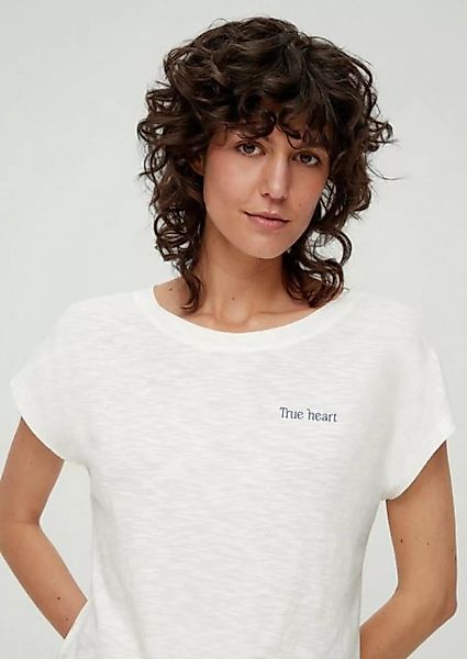 s.Oliver Kurzarmshirt T-Shirt mit Flammgarnstruktur günstig online kaufen