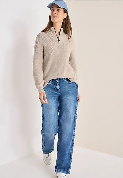 Mouliné Pullover mit Troyer günstig online kaufen