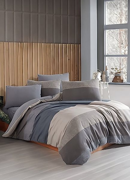 fashionshowcase Bettwäsche Set 3-teilig 200x220 cm, grau, hypoallergen 80% günstig online kaufen