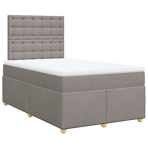 vidaXL Bett Boxspringbett mit Matratze Taupe 120x200 cm Stoff günstig online kaufen