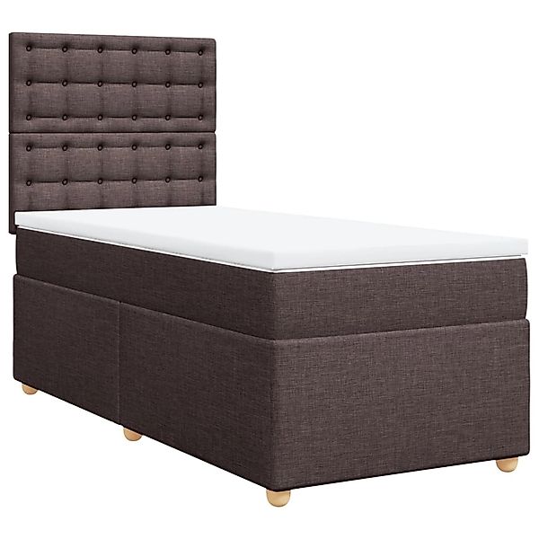 vidaXL Boxspringbett mit Matratze Dunkelbraun 90x190 cm Stoff2101711 günstig online kaufen
