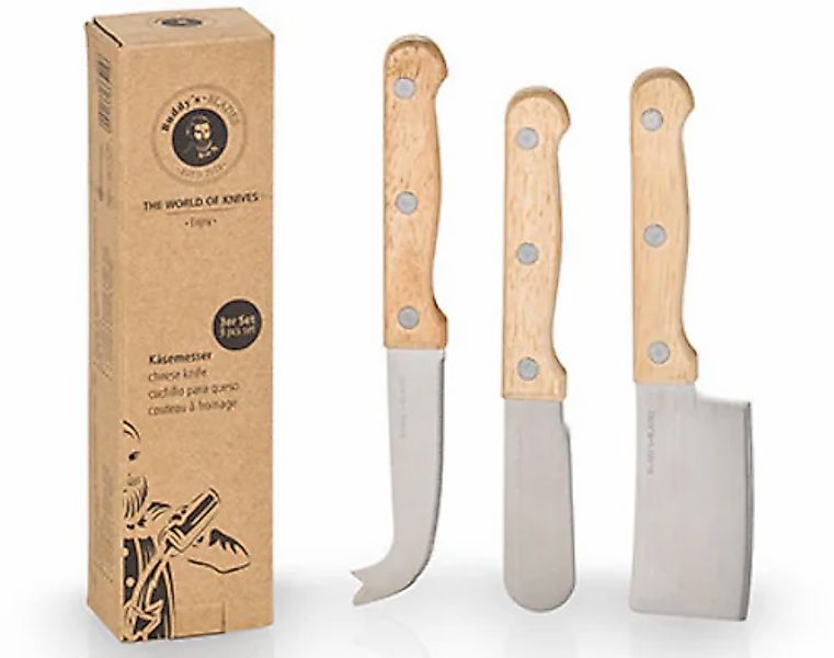 Buddy's Käsemesser »Buddy´s Blades« Edelstahl, Griffe aus Holz, für Rechts- günstig online kaufen