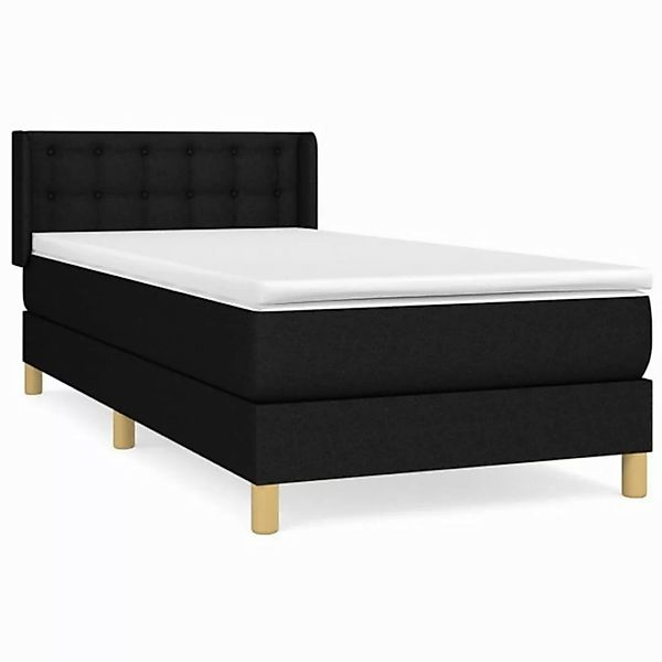 furnicato Bett Boxspringbett mit Matratze Schwarz 90x200 cm Stoff (1-tlg) günstig online kaufen