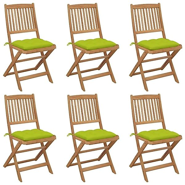 vidaXL Klappbare Gartenstühle 6 Stk mit Kissen Massivholz Akazie 3075020 günstig online kaufen