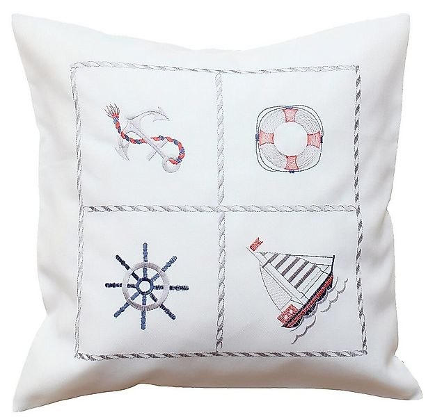 matches21 HOME & HOBBY Kissenbezüge Kissen-Bezug Maritim Motiv woll-weiß St günstig online kaufen