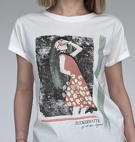 Zuckerwatte Print-Shirt mit attraktivem Frontdruck, aus günstig online kaufen