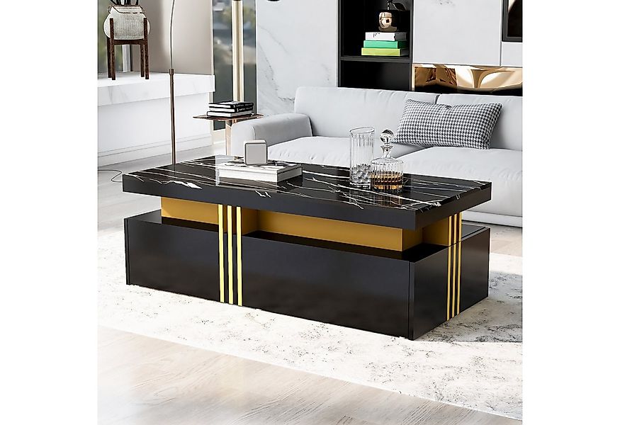 STILVORA Wohnzimmer-Set mit Schubladen,Hochglanz-Couchtisch Sofatisch mit m günstig online kaufen