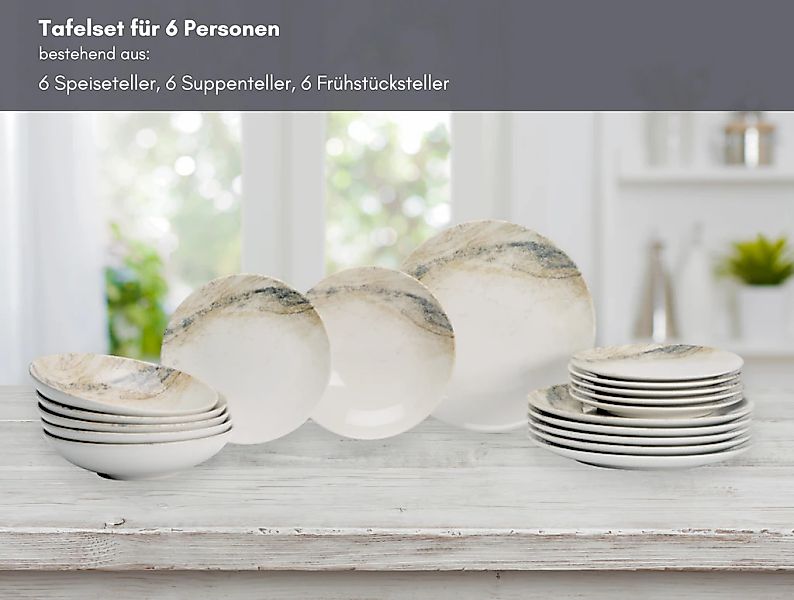 Ritzenhoff & Breker Tafelservice "Arezzo" keramische Digitaldrucktechnik günstig online kaufen