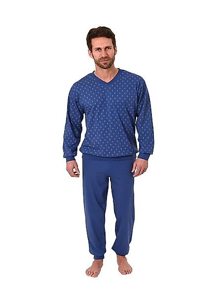 Normann Pyjama Herren Schlafanzug langarm mit Bündchen – V-Hals – 181 001 günstig online kaufen