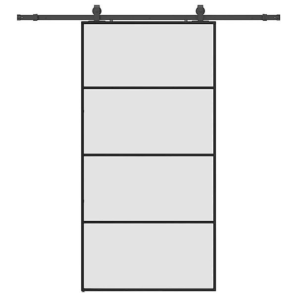 vidaXL Schiebetür mit Beschlag Schwarz 102,5x205 cm ESG-Glas 3375861 günstig online kaufen