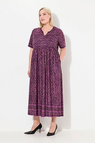 Ulla Popken Maxikleid Jerseykleid A-Linie florales günstig online kaufen