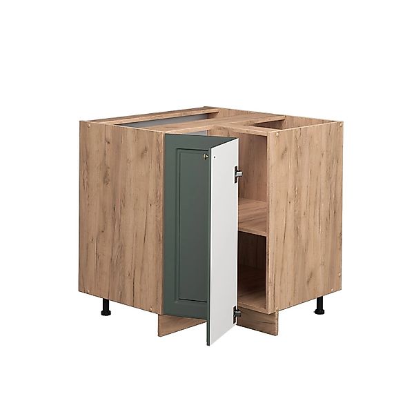Vicco Eckunterschrank Fame-Line Grün-Gold Landhaus/Goldkraft Eiche 81 cm AP günstig online kaufen