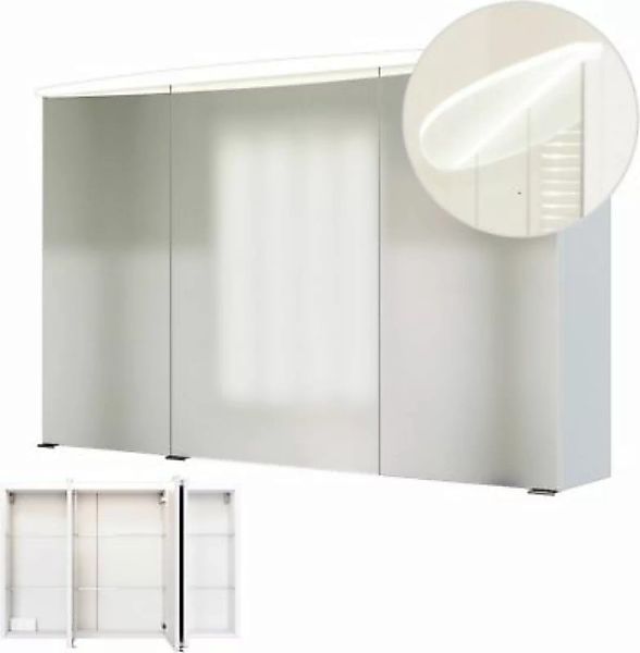 Lomadox Badezimmer Spiegelschrank weiß 100cm FLORIDO-03 transparenter LED-A günstig online kaufen